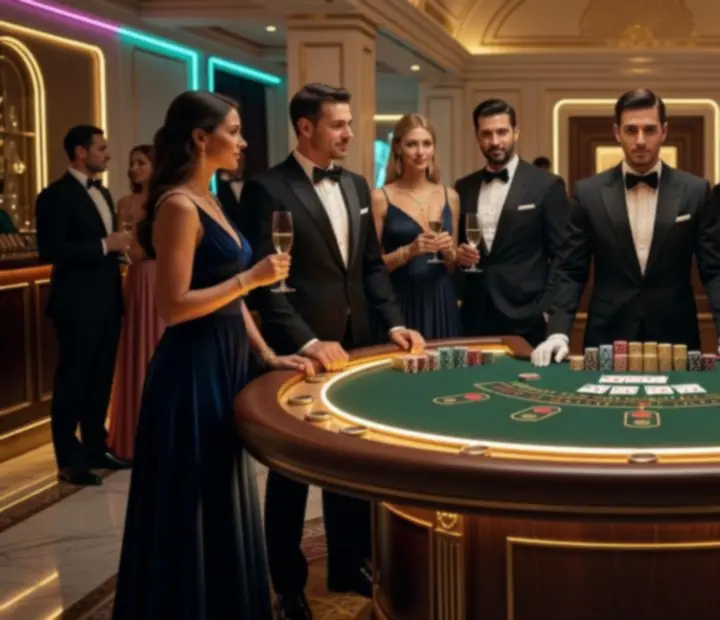Ekskluzywny stół blackjacka na eleganckim evencie