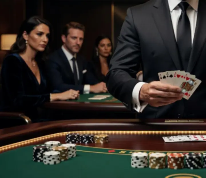 Profesjonalny krupier prowadzący rozgrywkę blackjacka