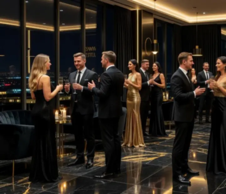 Elegancki event firmowy z mobilnymi strefami gier w luksusowej scenerii