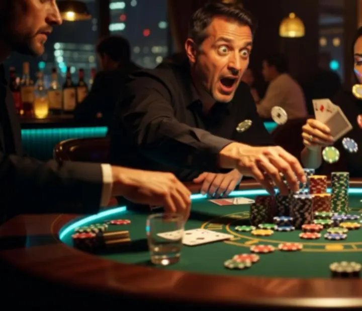 Dynamiczne ujęcia z wieczoru pokerowego podczas eventu
