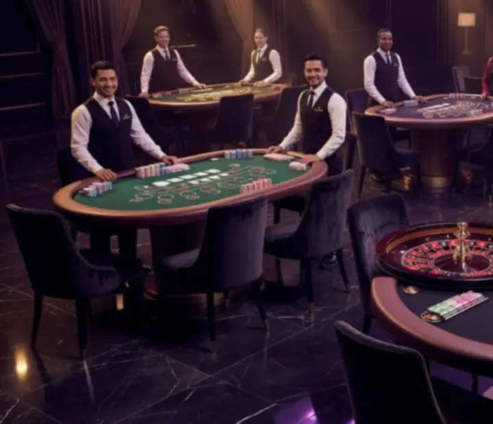 Profesjonalne stoły do ruletki i blackjacka na eleganckim evencie